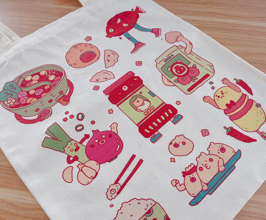 Sartorial Cartography: Mapping the Gastronomic Magic of the Food Party Tote