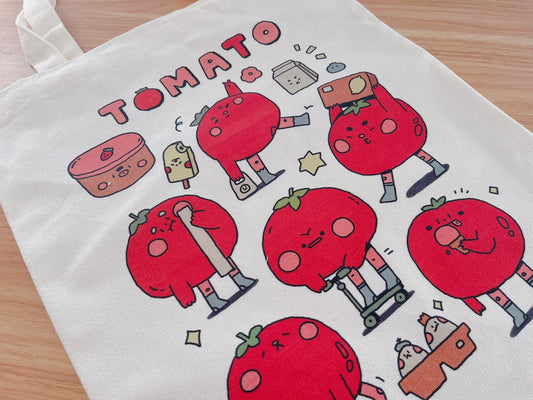 Purple Times tomato tote