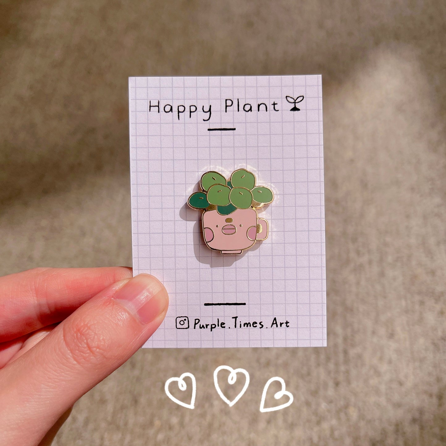 Kawaii Derpy Plant in Teacup Enamel Pin - Cute Succulent Lapel Pin